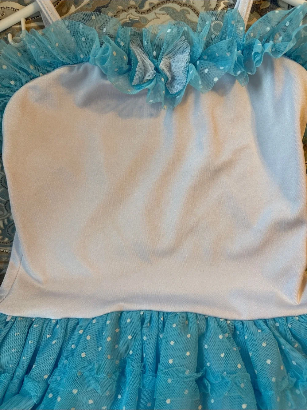 White and Light Blue Ruffle Tulle Tutu